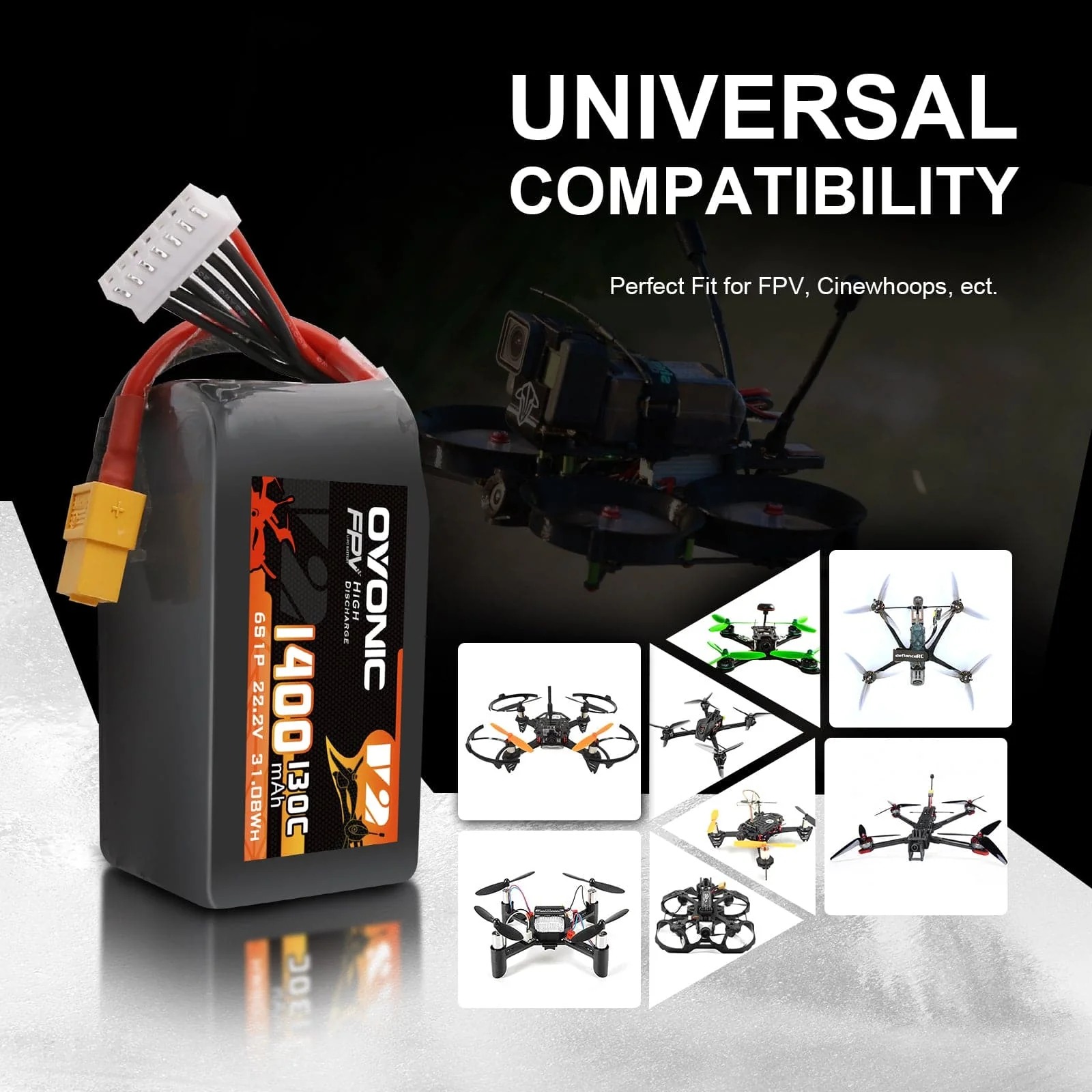 Ovonic 6S LiPo Akku 22,2V 1400 – Drone Battery 6S Bewertung und Preis